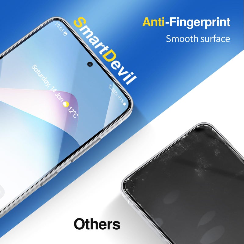 SMARTDEVIL [3 Pack for Samsung Galaxy S25 Screen Protector, Finger Print Reader Compatible, Fast & Easy Installation, Clear 9H Tempered Glass Film, Alignment Frame [Dust-Free & Bubble-Free] - Image 5
