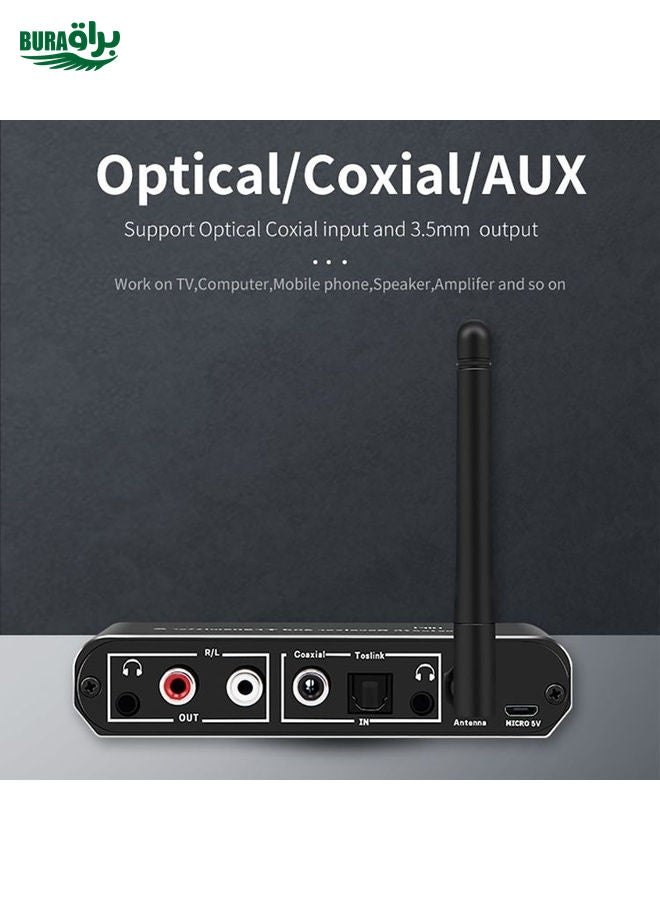 BURAQ ZS-SGD09 3 in 1 Digital to Analog Bluetooth 5.0 Receiver & Transmitter  - Image 5