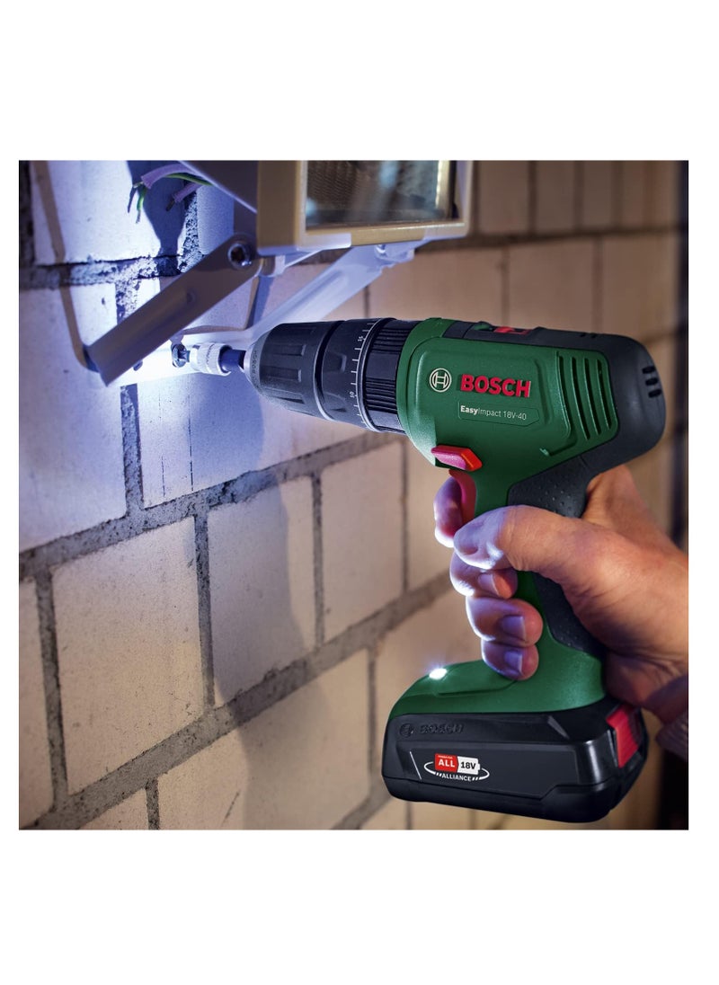BOSCH Diy Tools Universal Impact 18 Cordless Combi Drill With Two 18 V Lithium-Ion Batteries  - Image 2