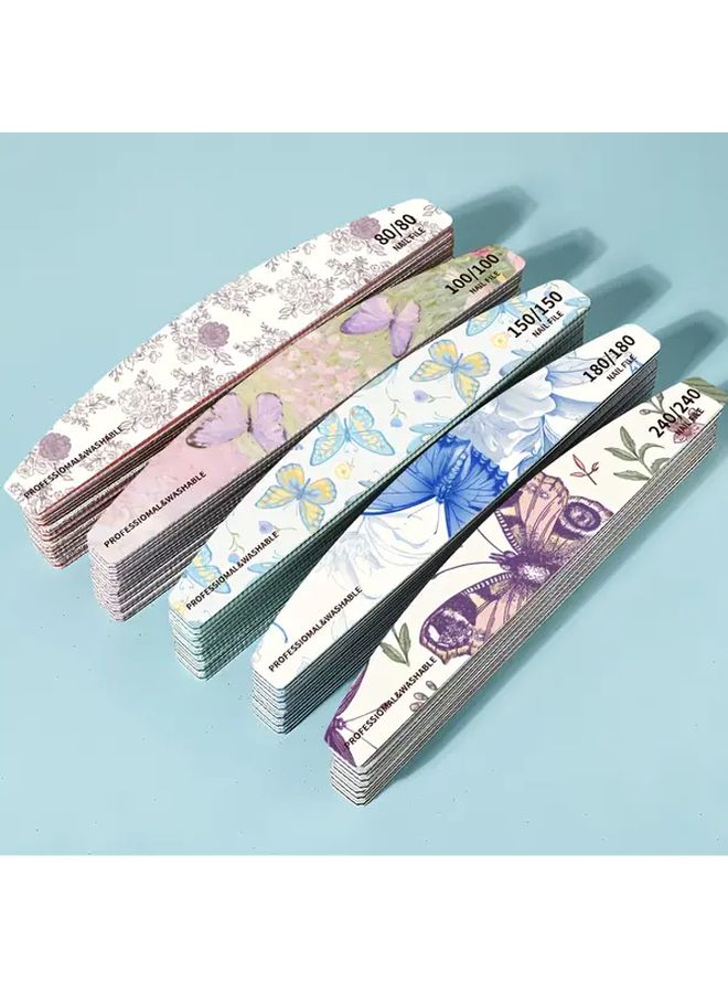 Reusable 5pcs Double Sided 80 100 150 180 240 Grit Nail Files For Professional Pedicure - Image 1