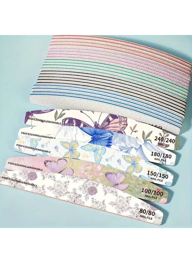 Reusable 5pcs Double Sided 80 100 150 180 240 Grit Nail Files For Professional Pedicure - Image 2