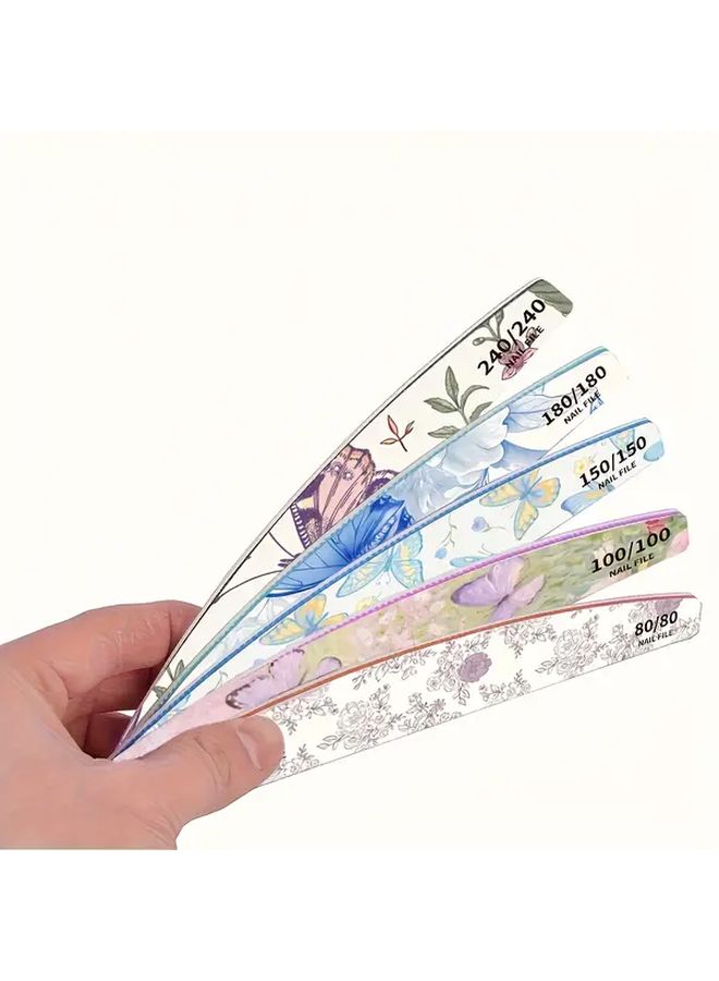Reusable 5pcs Double Sided 80 100 150 180 240 Grit Nail Files For Professional Pedicure - Image 5