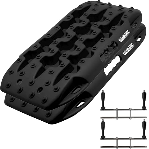 ALL-TOP أل-توب لوحات استرداد الجر الصغيرة، مسارات احتكاك الإطارات القابلة للانحناء للطرق الوعرة للرمال والطين والثلج، 2 قطعة ومجموعة تركيب (الجيل الثالث، أسود) - Image 1