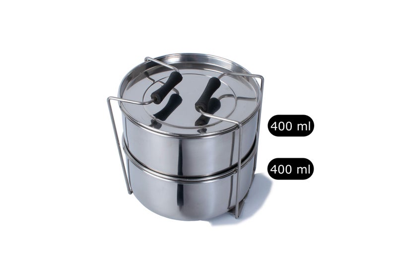 Ecoline Stainless Steel Power Lunch 2, Capacity 800Ml (2 Containers 400Ml) - Image 5
