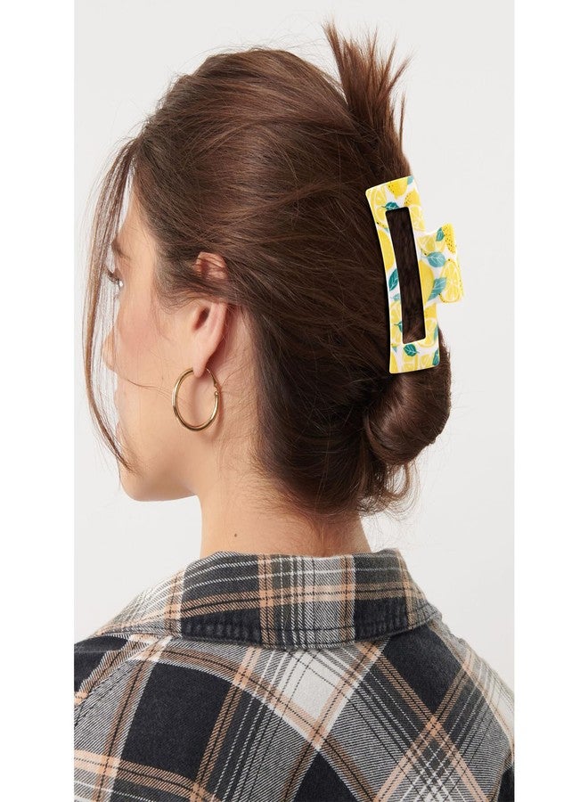 Hapdoo 5pcs Square Lemon Print Hair Clips, Hapdoo Yellow Fruit Hair Clips Lemon Hair Accessories, Fun Hair Decorative Claw Clip for Women Girls - Image 5
