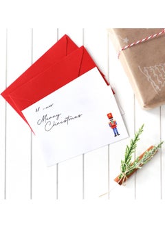 Bimotif New Year's nutcracker figure card set with envelope, Merry Christmas 12 pieces (Red)  - Image 2