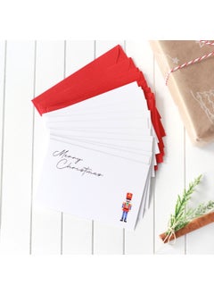 Bimotif New Year's nutcracker figure card set with envelope, Merry Christmas 12 pieces (Red)  - Image 1