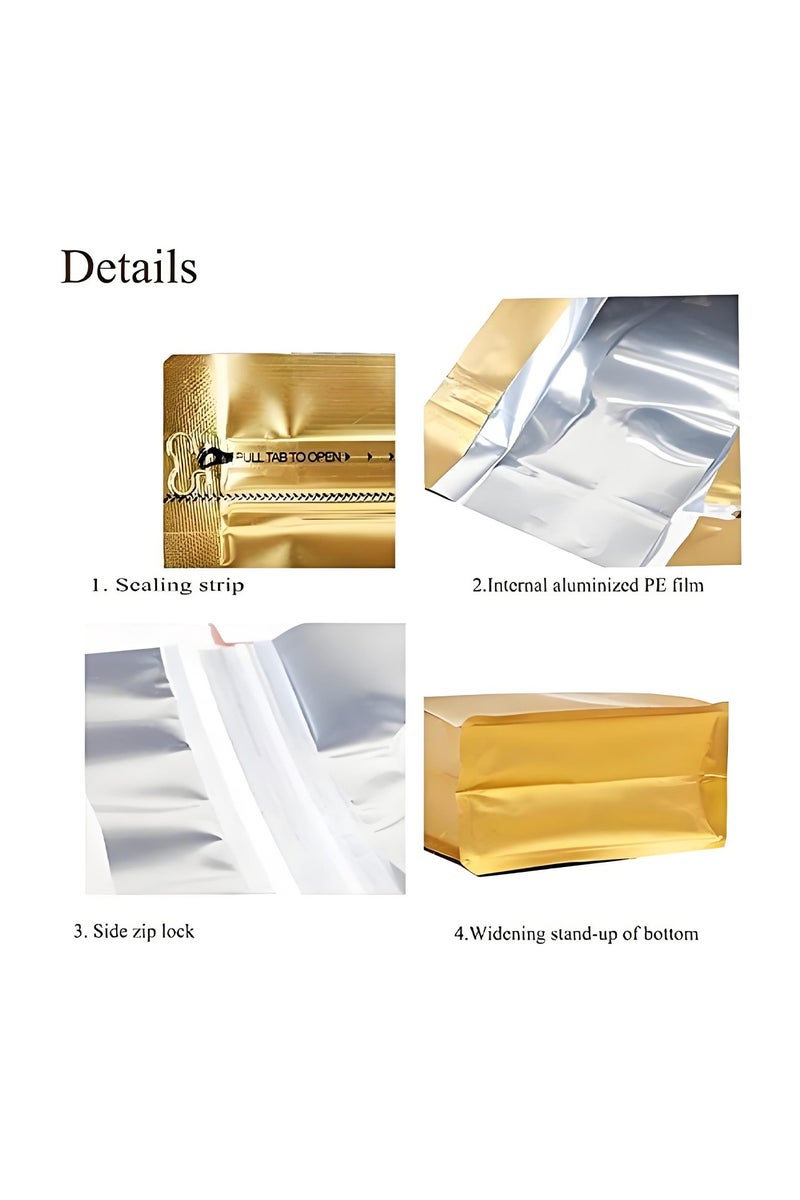 ACYYH 10 pcs Eight Sided Sealed Coffee Bag Air Valve Aluminum Foil Tea Bag Coffee Beans Self-Contained Sealed Coffee Powder Self-Sealing Bag - Image 5