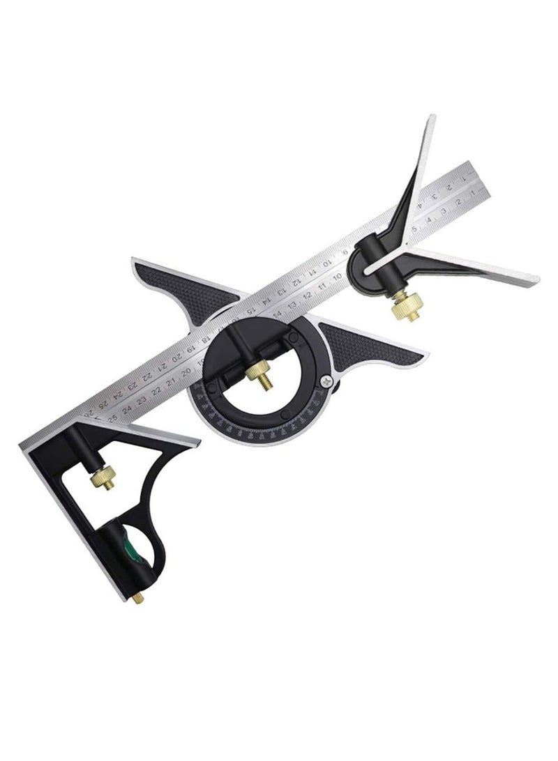 Combination Angle Ruler 300MM Combination Square Angle Ruler Stainless Steel Multi Function Measuring Tool About 0.35Kg - Image 1