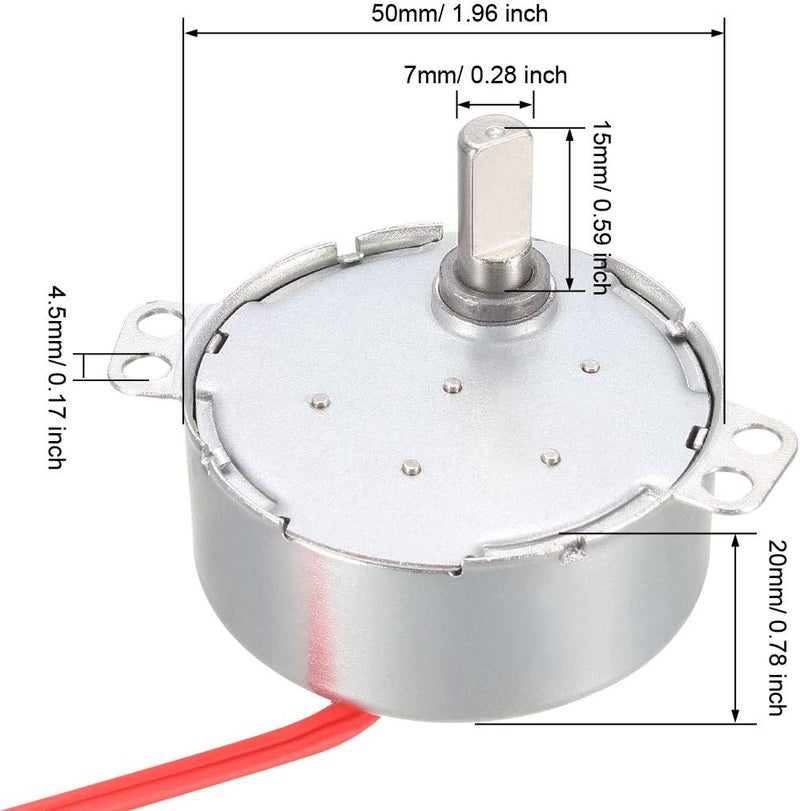 uxcell Synchronous Gear Motor AC 12V 2.5-3RPM 50-60Hz Electric Motor CCW/CW 4W for Electric Fan - Image 3