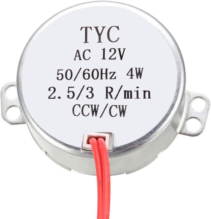 uxcell Synchronous Gear Motor AC 12V 2.5-3RPM 50-60Hz Electric Motor CCW/CW 4W for Electric Fan - Image 2