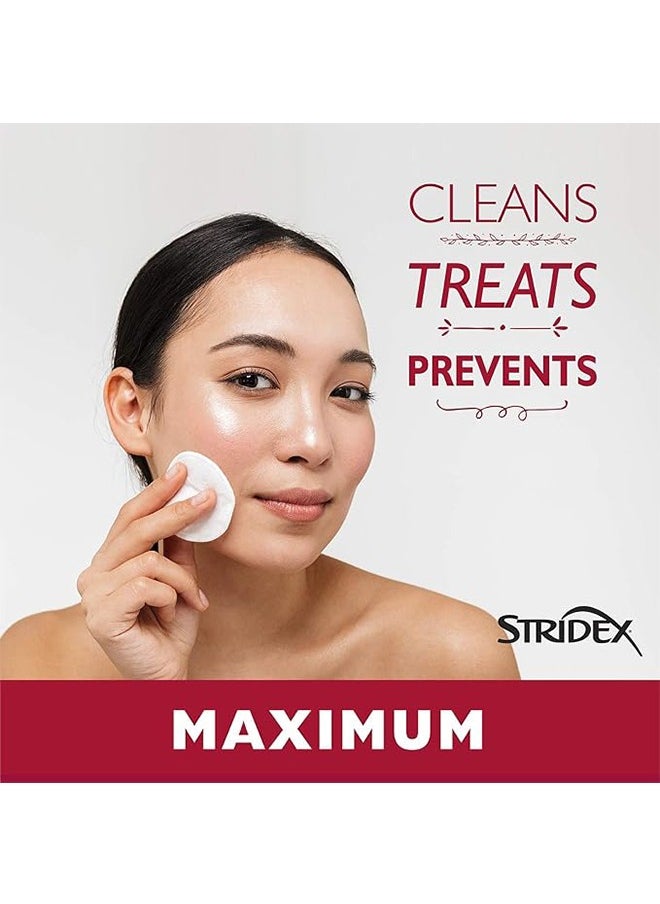 Stridex - 55 Pads Maximum Strength Medicated Acne Pads, for Face Acne Reduce, Acne Spot Healing Patch - Image 1