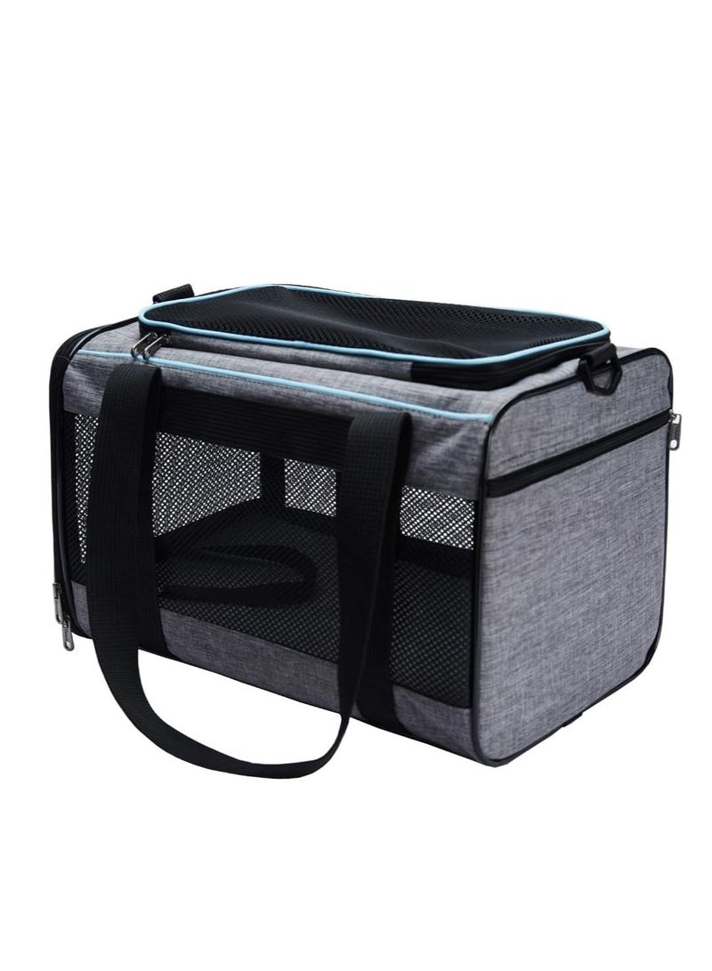 KASTWAVE Pet Carrier, Cat, Dog Carrier for Pets Up to 16 Lbs, Soft-Sided Cat Bag, Cat Carrying Case, Pet Travel Carrier, Collapsible Carrier Bag, As a Toy of Fabric Pet Home, 17.5x11x11 Inches - Image 5