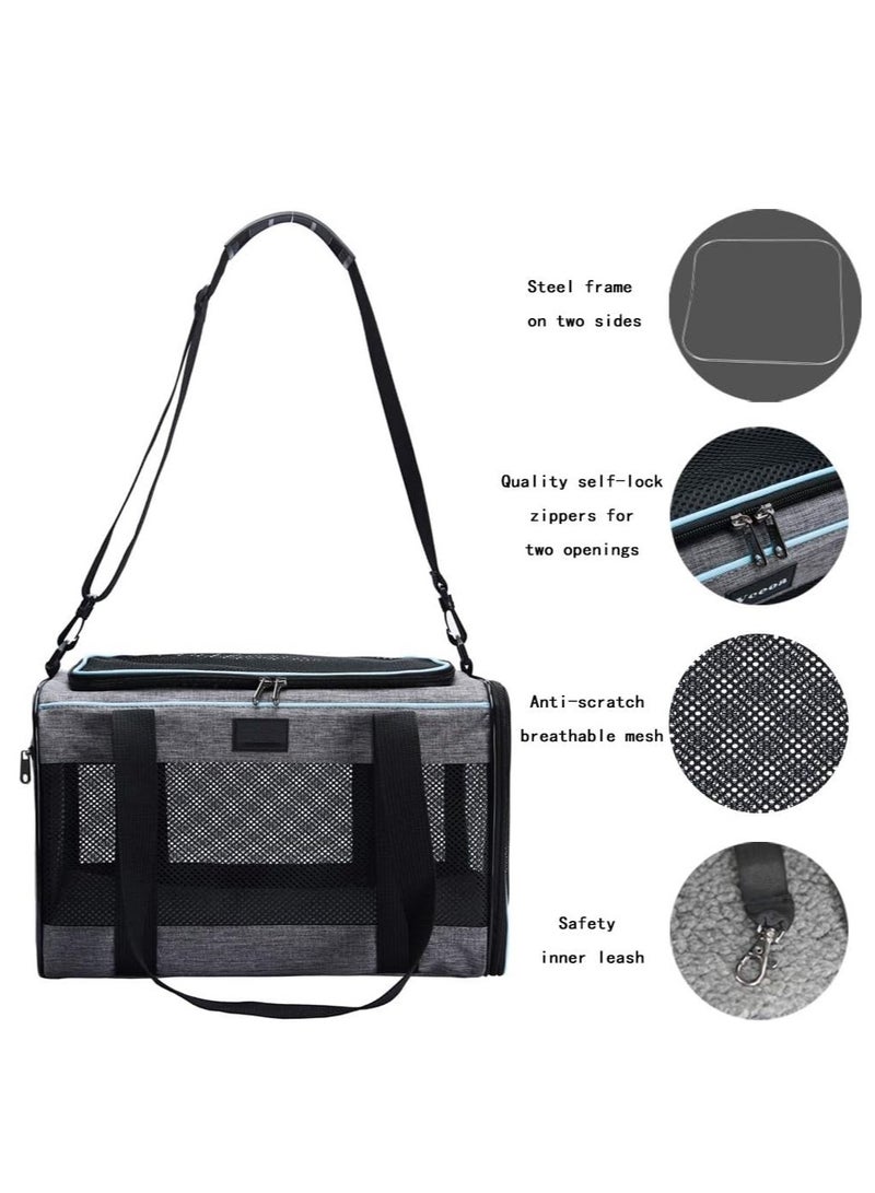KASTWAVE Pet Carrier, Cat, Dog Carrier for Pets Up to 16 Lbs, Soft-Sided Cat Bag, Cat Carrying Case, Pet Travel Carrier, Collapsible Carrier Bag, As a Toy of Fabric Pet Home, 17.5x11x11 Inches - Image 2