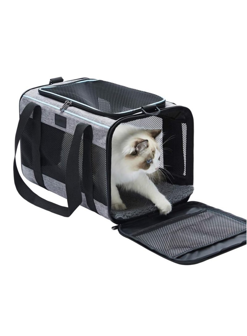 KASTWAVE Pet Carrier, Cat, Dog Carrier for Pets Up to 16 Lbs, Soft-Sided Cat Bag, Cat Carrying Case, Pet Travel Carrier, Collapsible Carrier Bag, As a Toy of Fabric Pet Home, 17.5x11x11 Inches - Image 1