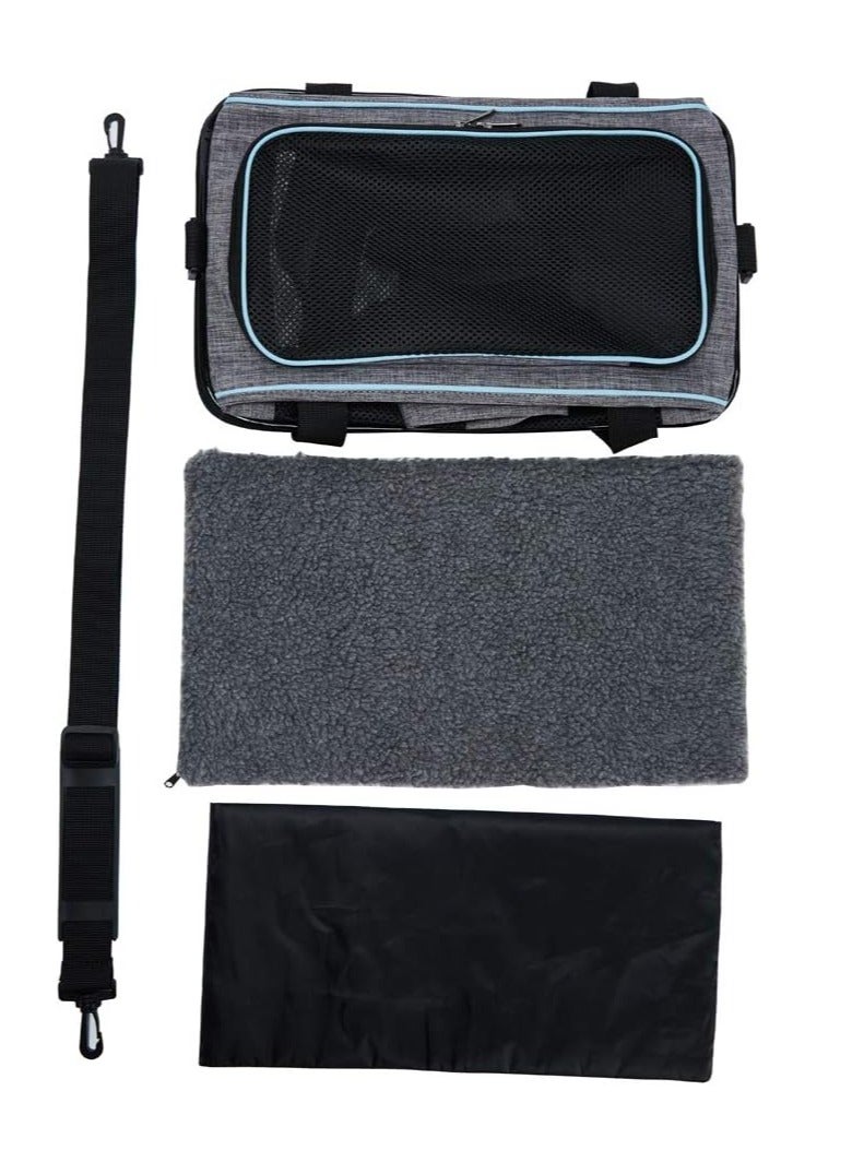 KASTWAVE Pet Carrier, Cat, Dog Carrier for Pets Up to 16 Lbs, Soft-Sided Cat Bag, Cat Carrying Case, Pet Travel Carrier, Collapsible Carrier Bag, As a Toy of Fabric Pet Home, 17.5x11x11 Inches - Image 3