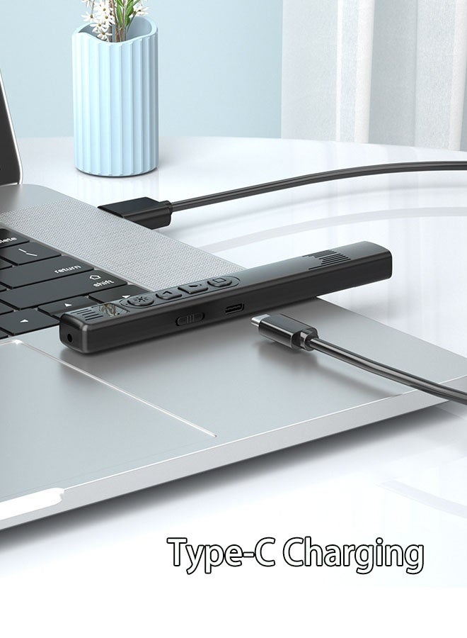 Hanayo قلم عرض لاسلكي USB 2.4GHz قابل لإعادة الشحن للتحكم عن بُعد في عرض PowerPoint لجهاز الكمبيوتر MAC Laptop (أسود) - Image 4