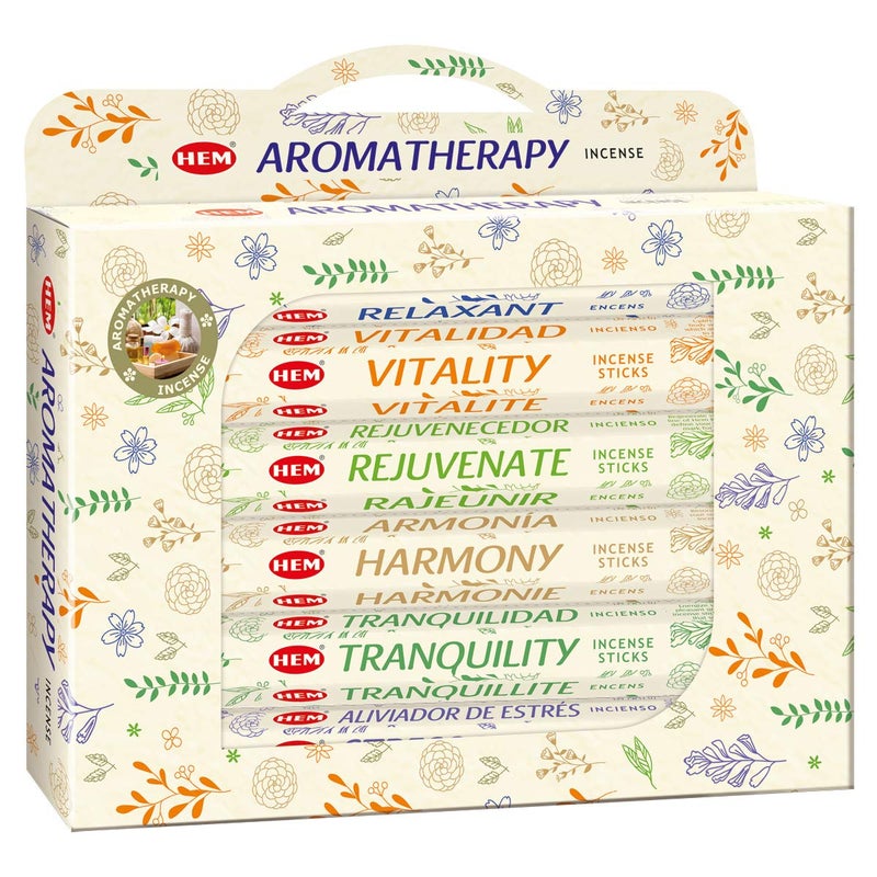 HEM Aromatherapy Gift Incense Sticks 120 Sticks 6 Boxes Inside 9 Inches Long 20g per Box Perfect for MeditationRituals Cleansing Promote Tranquility Balance Unwind Find Inner Peace