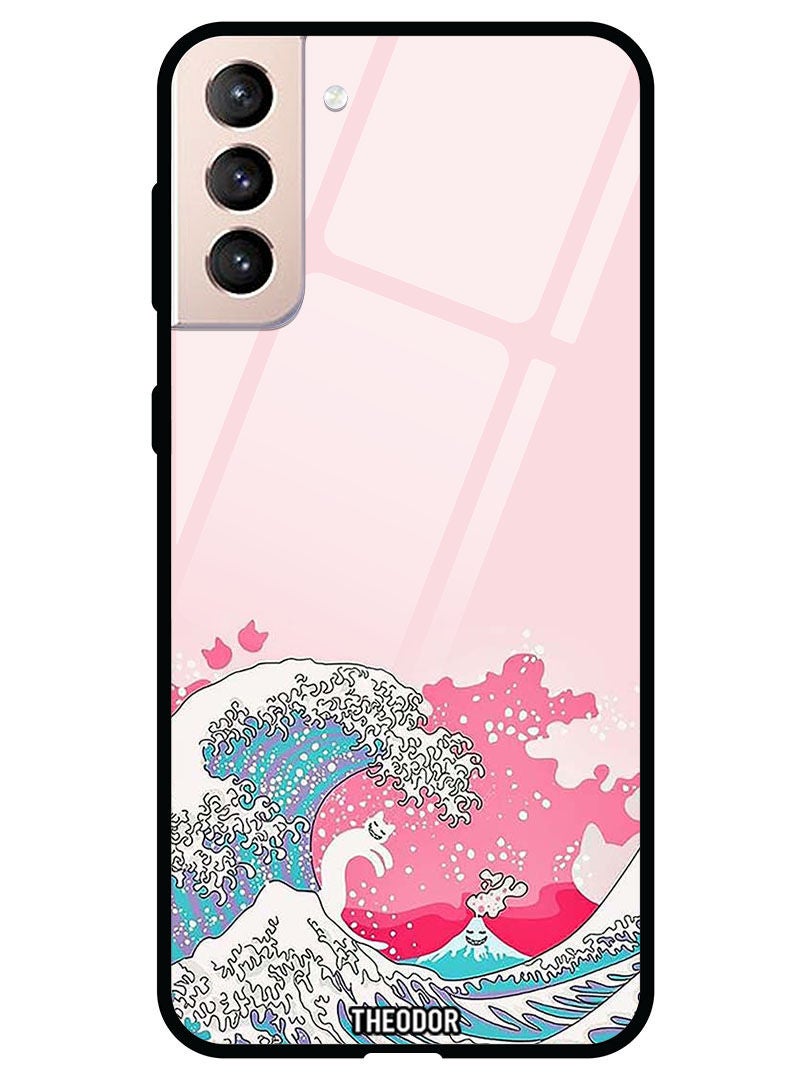 Theodor Protective Tempered Glass Case Cover Samsung Galaxy S21  Waves - Image 1