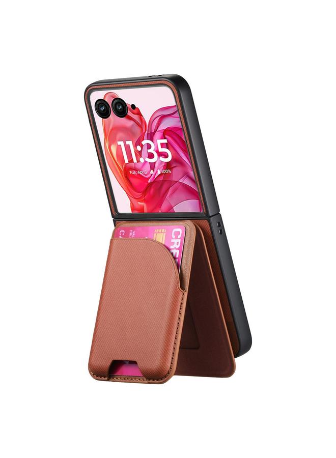 S-TOP Case For Motorola Razr 40 Ultra Twill Fabric Leather Skin Card Bag Magnetic Back Phone Case - Image 3