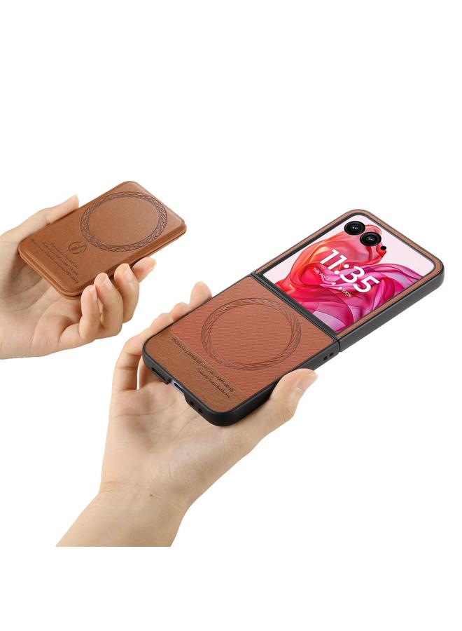 S-TOP Case For Motorola Razr 40 Ultra Twill Fabric Leather Skin Card Bag Magnetic Back Phone Case - Image 4