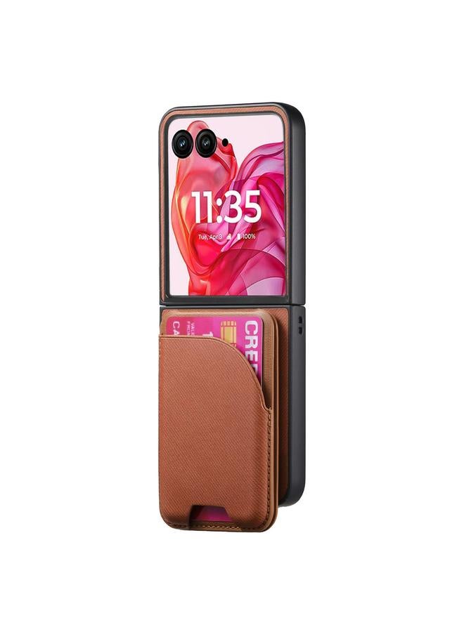 S-TOP Case For Motorola Razr 40 Ultra Twill Fabric Leather Skin Card Bag Magnetic Back Phone Case - Image 2