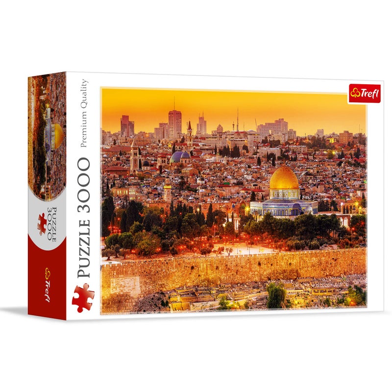 Trefl The Roofs of Jerusalem 3000 Piece Jigsaw Puzzle Red 46"x33" Print, DIY Puzzle, Creative Fun, Classic Puzzle for Adults and Children from 15 Years Old - Image 1