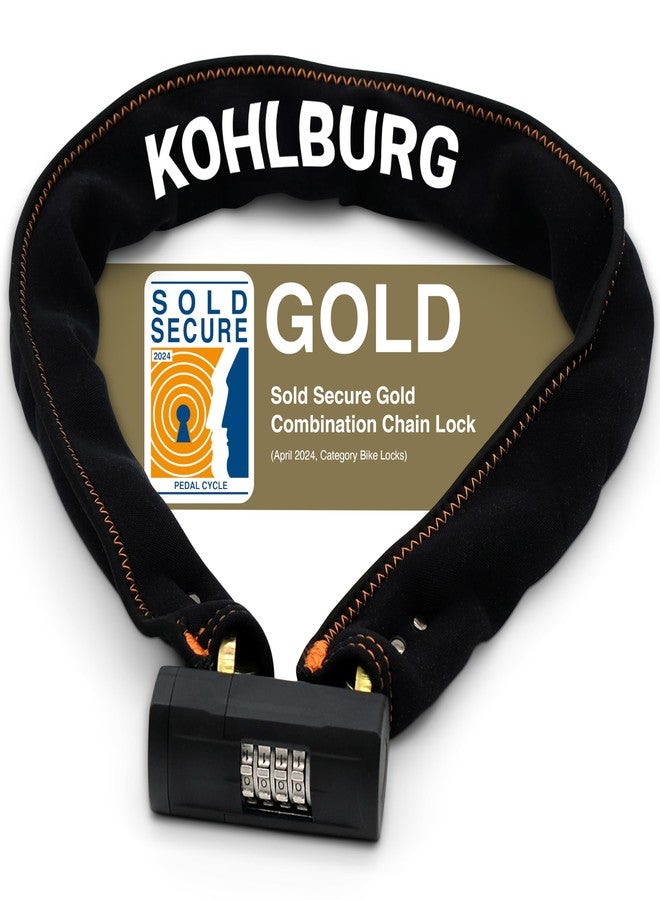 KOHLBURG Security Chain Lock with Number Combination - Secure Bicycle Lock 120 cm Long and 8 mm Thick - for Bicycle & Ebike with Number Code - Highest Security - Lock with Number Code - Image 1