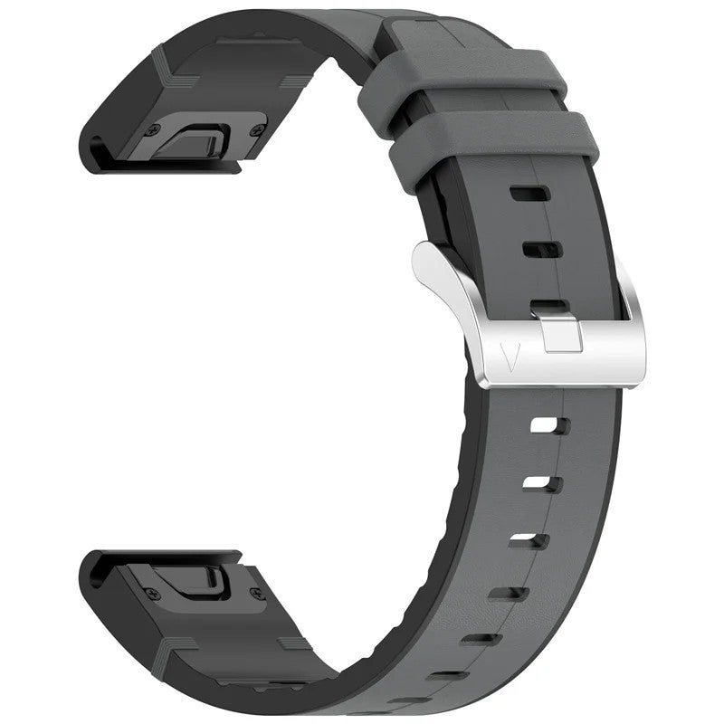 Bluejw 20/22/26mm Quick Release Watch Band for Garmin Fenix 8 - Silicone Leather Breathable Adjustable Replacement Strap - Image 5