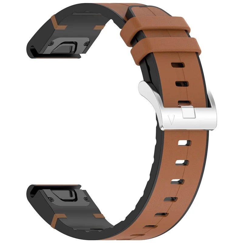 Bluejw 20/22/26mm Quick Release Watch Band for Garmin Fenix 8 - Silicone Leather Breathable Adjustable Replacement Strap - Image 2