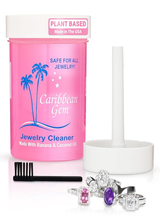 Caribbean Gem All Purpose Jewelry Cleaner Kit w/8oz Cleaning Solution, Basket & Brush - Jewelry Cleaner Kit for Gold, Silver, Diamonds, Rings, Gems & Precious Stones - Image 1