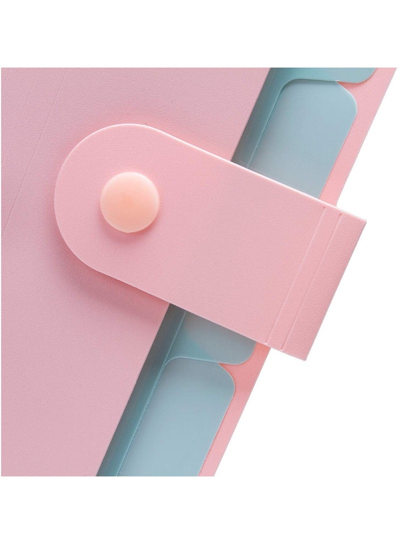 Cool Baby Expandable Portable Hand-Held Accordion File Document Folder Cute Smiling Face Student File Organizer A4 And Letter Size 5 Pockets Light (Pink) - Image 2