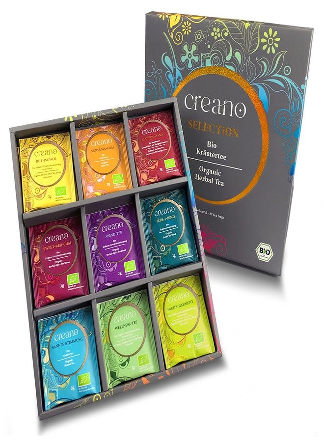 Creano Organic Herbal Tea Sampler Gift Set - Tea Gift Box - 27 Organic Tea Bags in 9 Different Varieties 54 g - Image 1