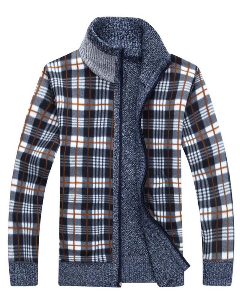 Vcansion Men's Classic Long Sleeve Full Zip Knitted Cardigan Sweaters with Pockets Light Grey XXL - Image 4