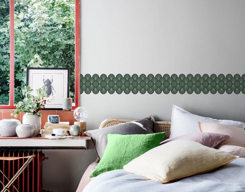 WallDesign Green Matrix Shell Tile Sticker - 6.25 in X 10 Ft Self-Adhesive Border for Bathroom, Kitchen, Cupboard, Door, Cabinet, Furniture, Table, Glass, Wall - Image 5