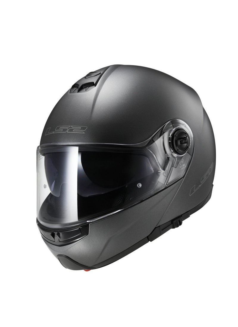 LS2 HELMETS LS2 HELMET FF325 STROBE Modular Convertable Face Racing Helmet  - Color Matt Titanium  - Image 1