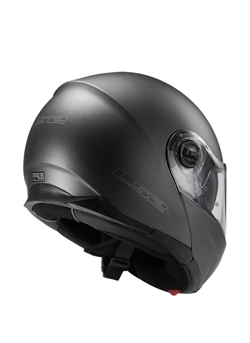 LS2 HELMETS LS2 HELMET FF325 STROBE Modular Convertable Face Racing Helmet  - Color Matt Titanium  - Image 3
