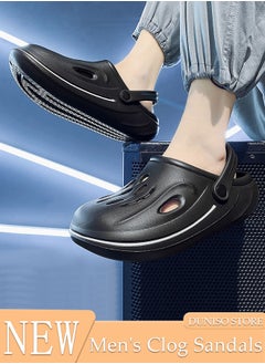 Men's Clog Sandals Fashion Quick Drying Slide Sandal with Non-slip Soles Thick Sole Beach Slipper Breathable Slip-on Sandal Men's House Flat Slipper for Indoor & Outdoor