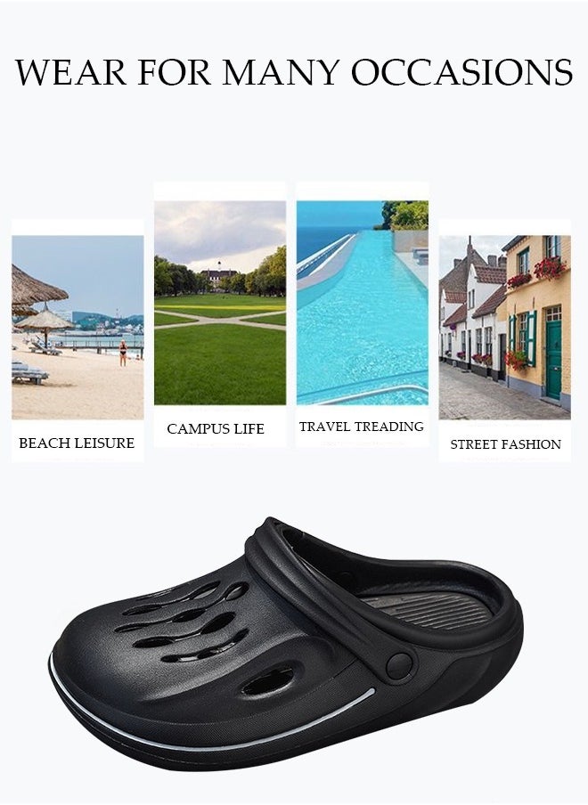 DUNISO - Men's Clog Sandals Fashion Quick Drying Slide Sandal with Non-slip Soles Thick Sole Beach Slipper Breathable Slip-on Sandal Men's House Flat Slipper for Indoor & Outdoor - Image 1
