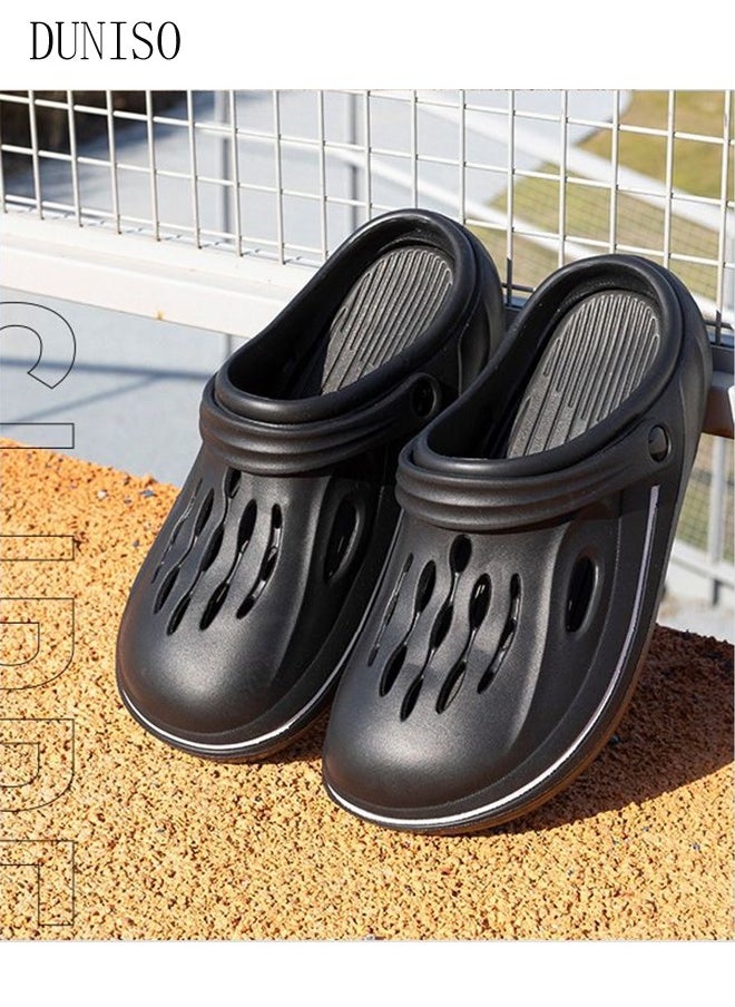 DUNISO - Men's Clog Sandals Fashion Quick Drying Slide Sandal with Non-slip Soles Thick Sole Beach Slipper Breathable Slip-on Sandal Men's House Flat Slipper for Indoor & Outdoor - Image 1