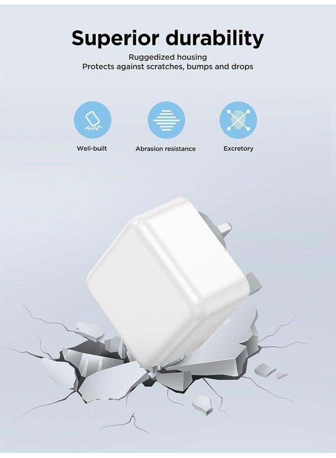 شاحن USB C PD 40 واط 2 منافذ شاحن iPhone سريع محول شاحن متعدد النوع C شاحن USB جداري لـ iPhone 17 16 15 14، iPad Pro/Air، Galaxy S24 S23 S22، MacBook Pro/Air، كمبيوتر محمول Dell HP - Image 5