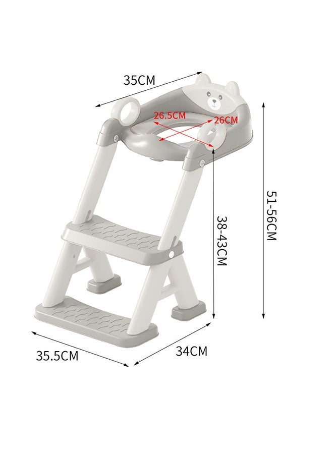 Baby Potty Seat ,Potty Training Seat,Baby Potty Training Seat  with Ladder,Folding Trainer Toilet Potty with Handles,Cushion and Splash Guard,Toddler Kids Potty Chair with High Back Support, Portable Folding Trainer Toilet Potty,Kids Potty Chair Kids Potty Seat For Baby Kids - Image 2
