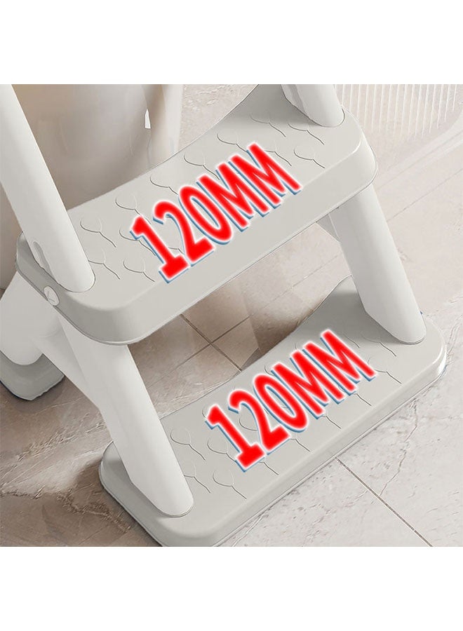 Baby Potty Seat ,Potty Training Seat,Baby Potty Training Seat  with Ladder,Folding Trainer Toilet Potty with Handles,Cushion and Splash Guard,Toddler Kids Potty Chair with High Back Support, Portable Folding Trainer Toilet Potty,Kids Potty Chair Kids Potty Seat For Baby Kids - Image 3