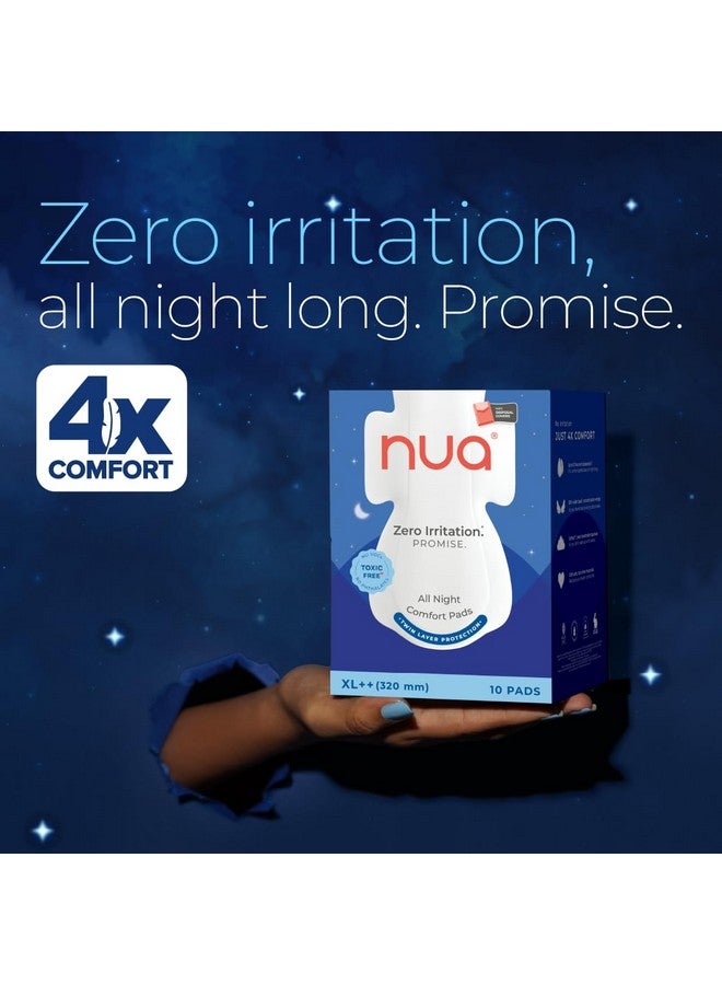 Nua فوط صحية نوا للراحة طوال الليل | عبوة من 10 (XL++ 320 مم) | حماية بطبقتين | ظهر أوسع بنسبة 50% وأجنحة مضادة للبقع | امتصاص يصل إلى 10 ساعات | فائقة النعومة وقابلة للتنفس | بدون طفح جلدي | خالية من المواد السامة 100% - Image 3