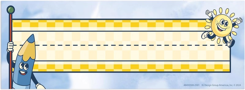 EUREKA 843246 S'Cool Era Tented Student Nameplates for Classrooms and Desks, 9.5" x 6.5", Multicolor, 36 Pieces - Image 1