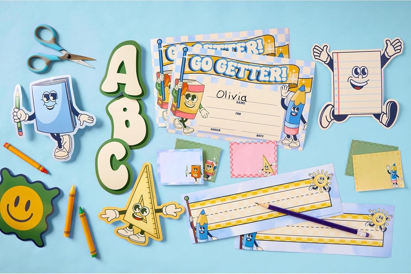 EUREKA 843246 S'Cool Era Tented Student Nameplates for Classrooms and Desks, 9.5" x 6.5", Multicolor, 36 Pieces - Image 2