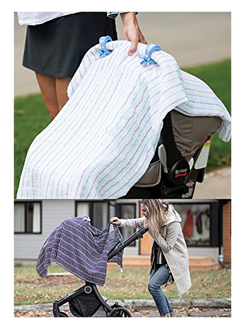 KASTWAVE Buggy Grippers & Pram Clips Set 6 Stoller Clips & 2 Hooks Pram Muslin Blanket Clamps Stroller Pegs to Hook Toys Cover Toys - Image 3