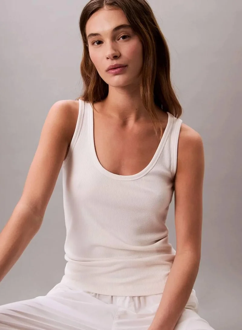 Calvin Klein Tofu Slim Ribbed Tank Top for Women | Best Price UAE