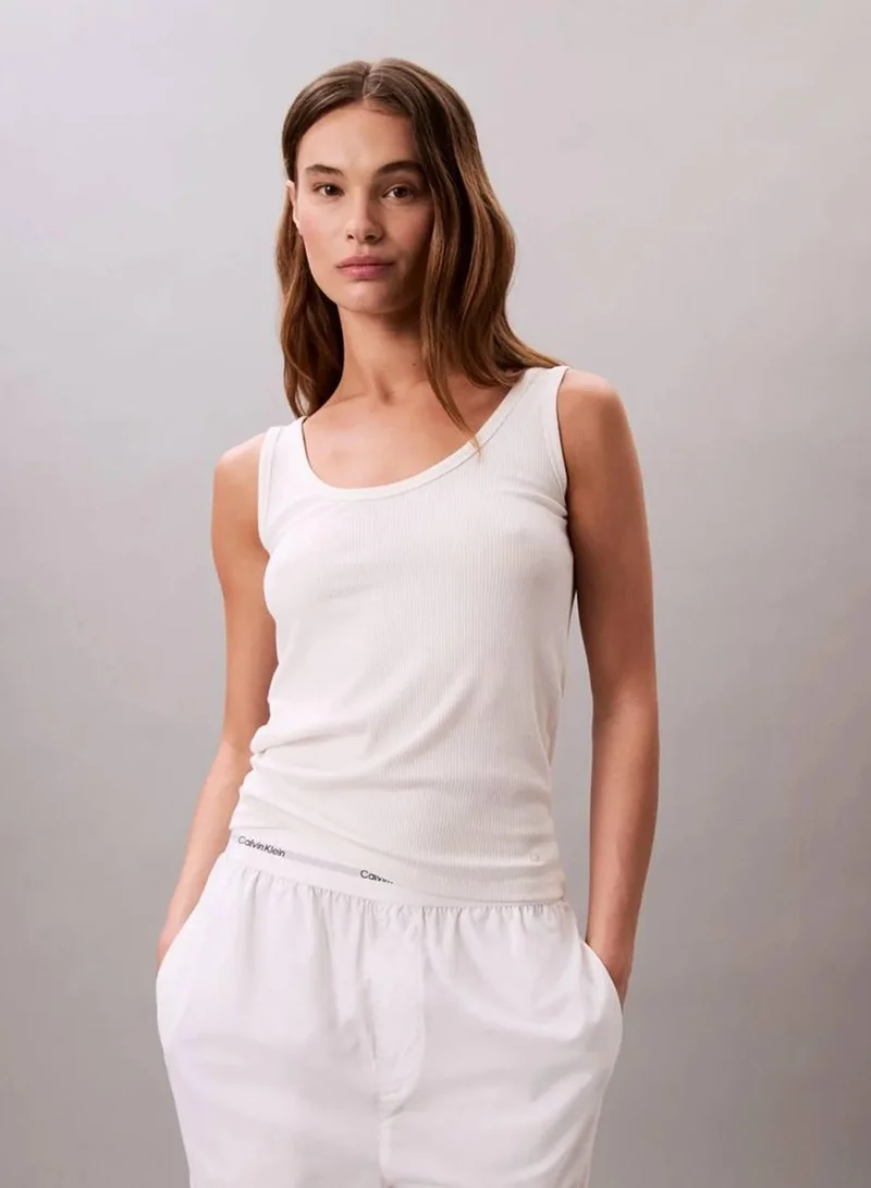 Calvin Klein Tofu Slim Ribbed Tank Top for Women | Best Price UAE