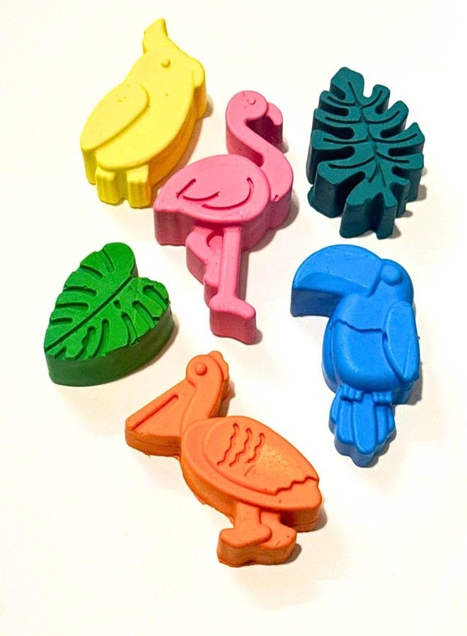 Peekado Tropical Bird Shaped Crayons for Kids, Pack of 6 | Handmade Non-Toxic BIS Certified Jumbo Crayons | Birthday Return Gift, Party Favor, Preschool Art Supplies | Ages 3+ - Image 1